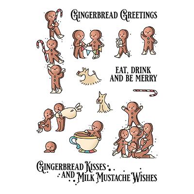 LDRS Creative Clear Stamps - Gingerbread Kisses